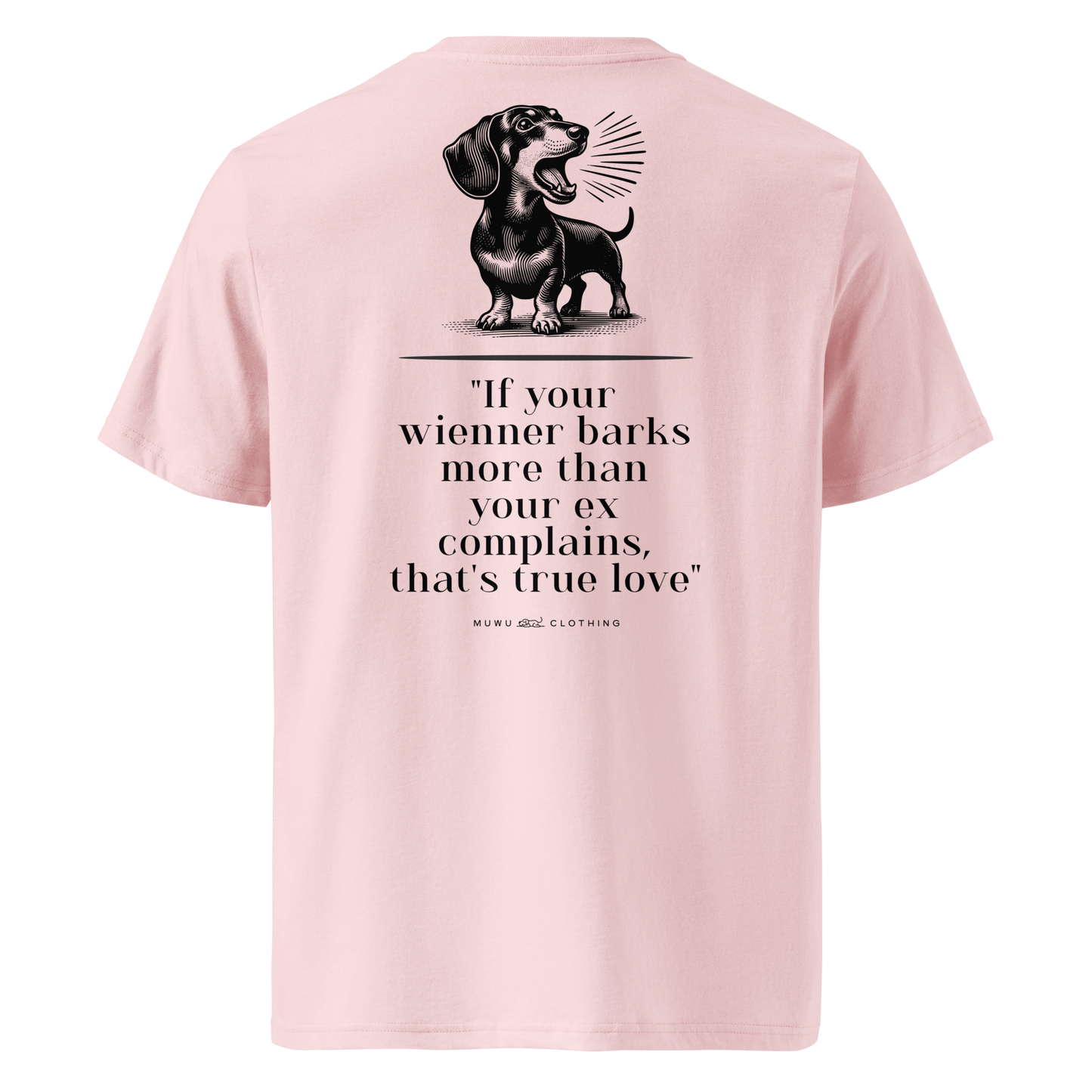 Muwus Vintage tee collection Dachshund cotton pink back