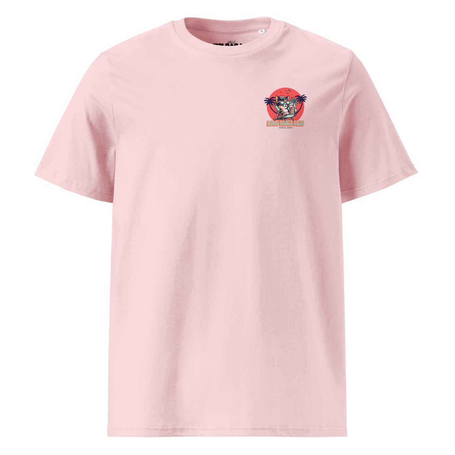 Muwus Beach tees collection Slow life Kitty cotton pink front