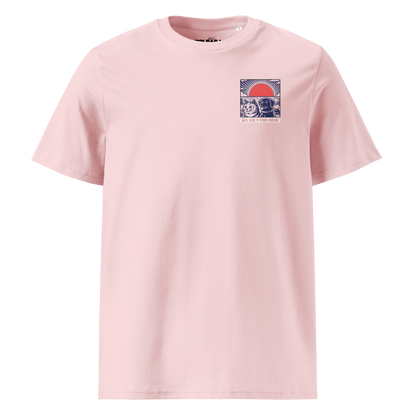 Muwus Beach tees collection Sunset With Furries cotton pink front