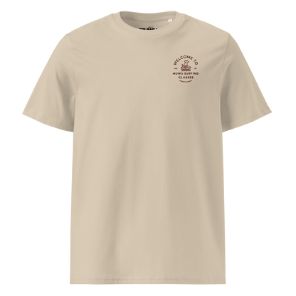 Muwus Beach tees collection Surfing Doggo desert dust front