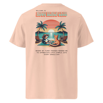 Muwus Beach tees collection Slow life Doggo fraiche peche back