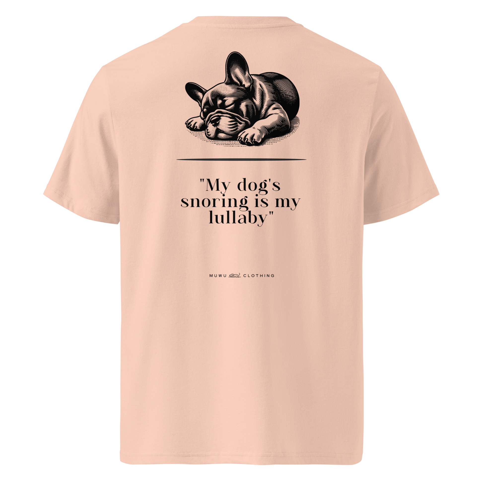 Muwus Vintage tee collection French Bulldog fraiche peche back