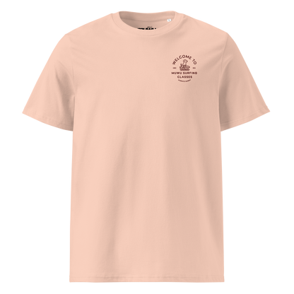 Muwus Beach tees collection Surfing Doggo fraiche peche front