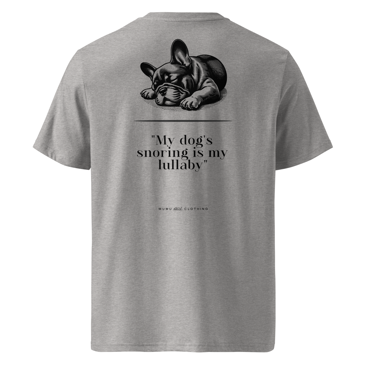 Muwus Vintage tee collection French Bulldog heather grey back