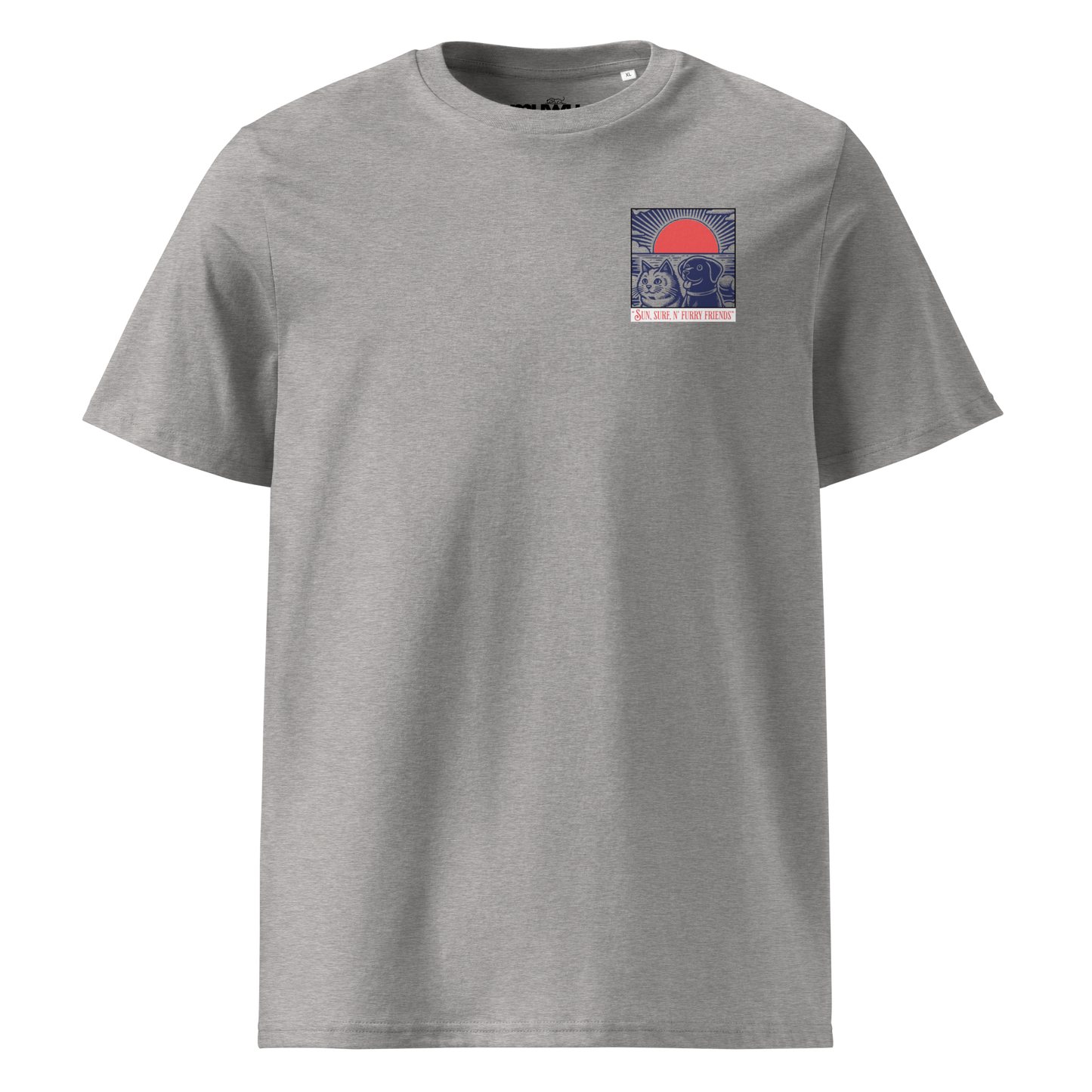 Muwus Beach tees collection Sunset With Furries heather grey front