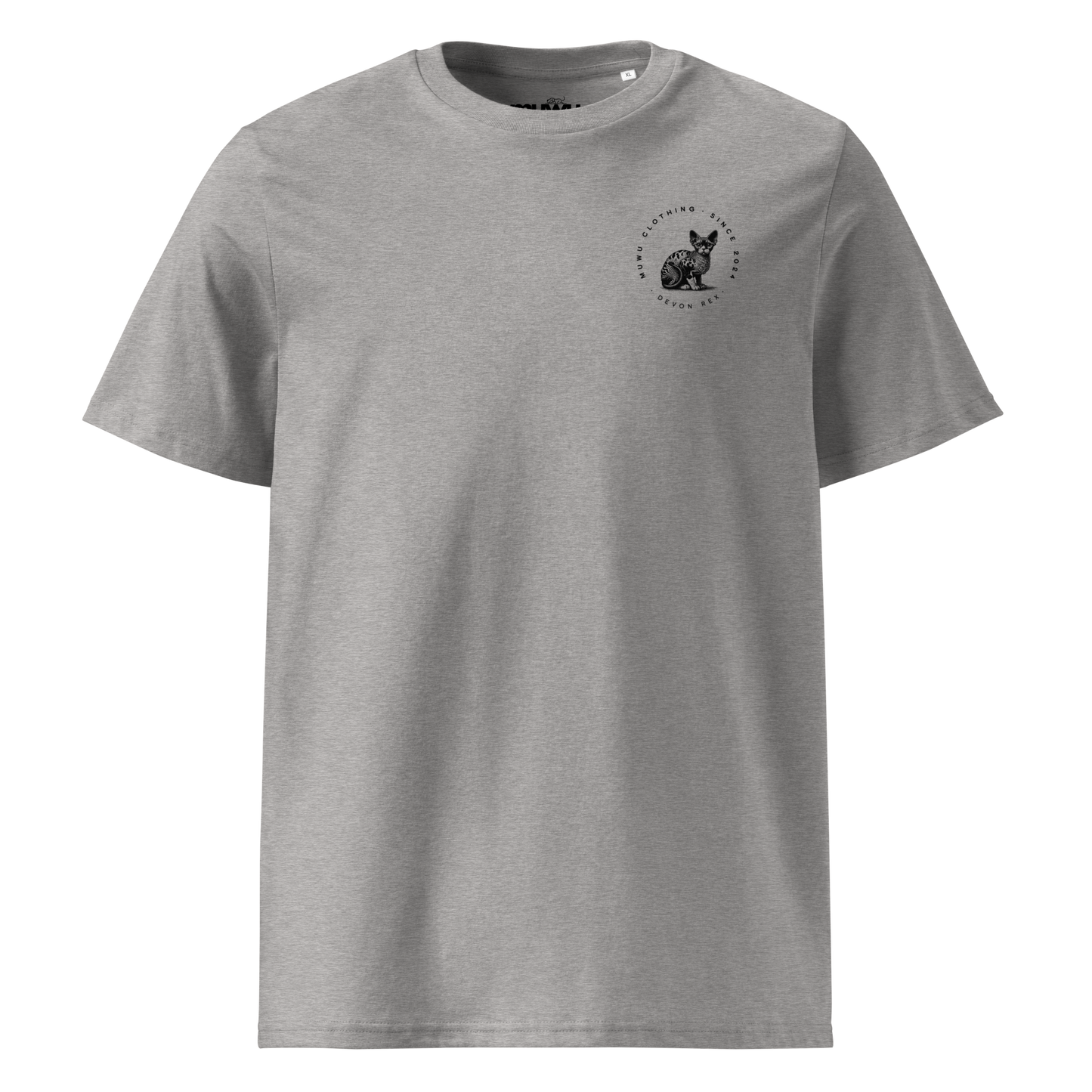 Muwus Vintage tee collection Devon Rex heather grey front