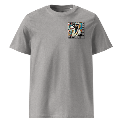 Muwu Clothing Unisex - Border Collie deco Heather grey front