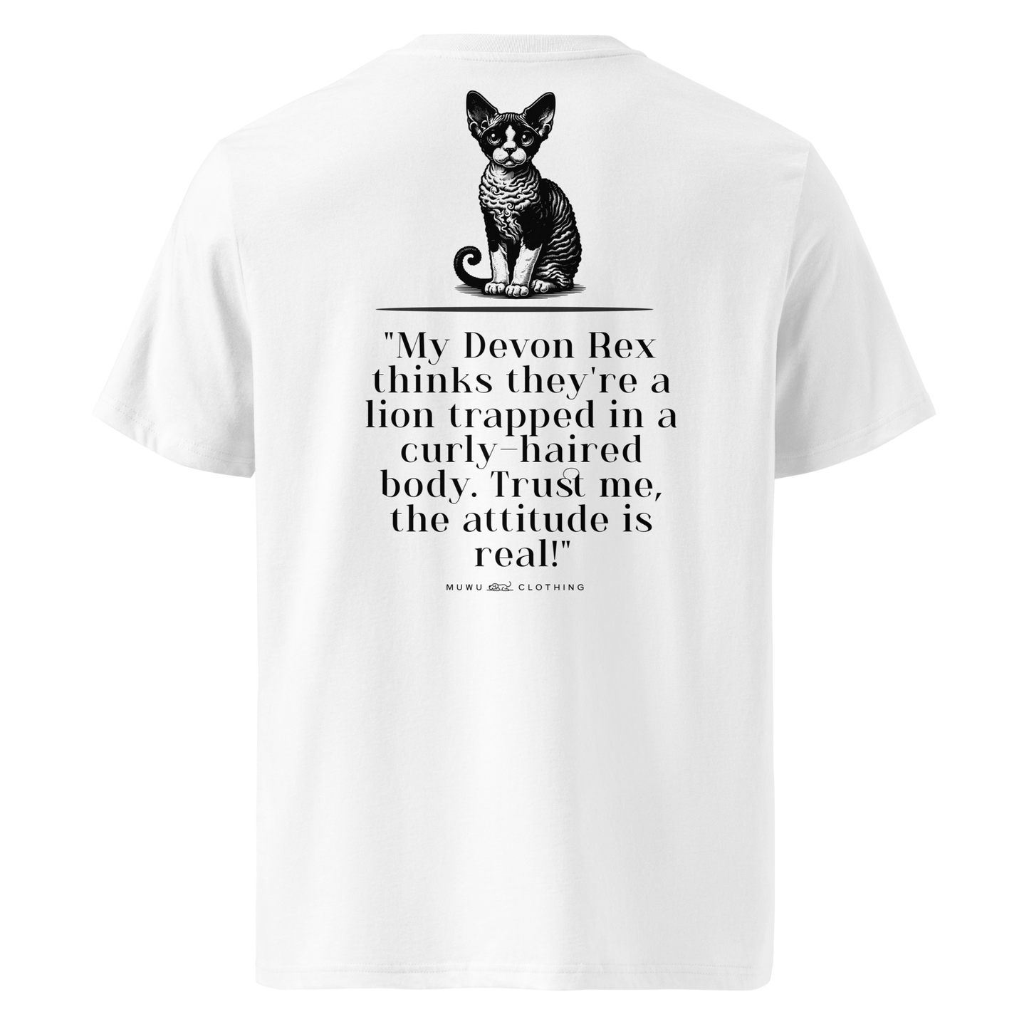 Muwus Vintage tee collection Devon Rex white back